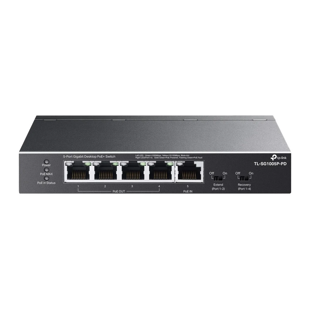 TP-Link TL-SG1005P-PD nettverkssvitsj Gigabit Ethernet (10/100/1000) Strøm over Ethernet (PoE) Svart