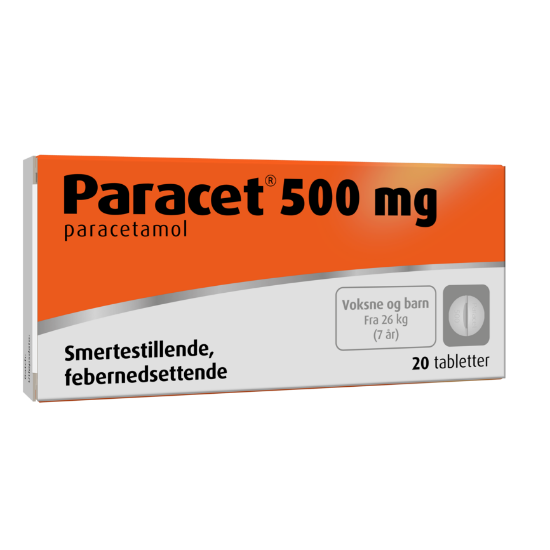 Paracet 500 mg tabletter, 20 stk.