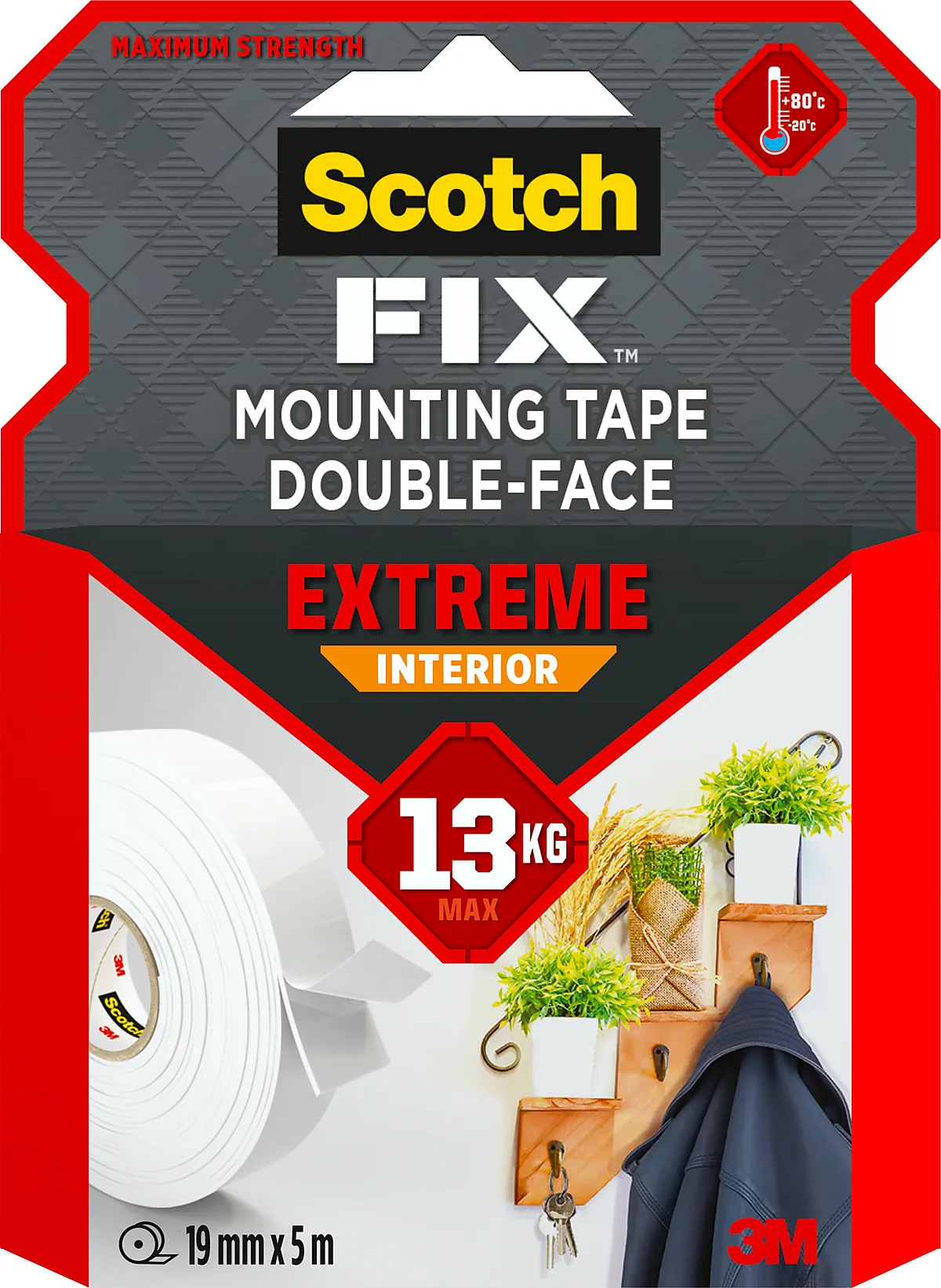 SCOTCH Monteringstape EXTREME 19mmx5m innendørs 13kg
